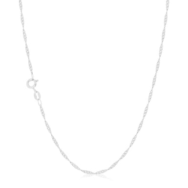 9ct White Gold 55cm Singapore Twist Chain