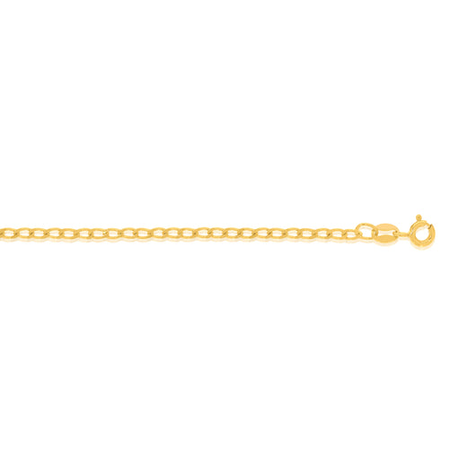 9ct Yellow Gold 55cm Diamond Cut Long Curb Chain
