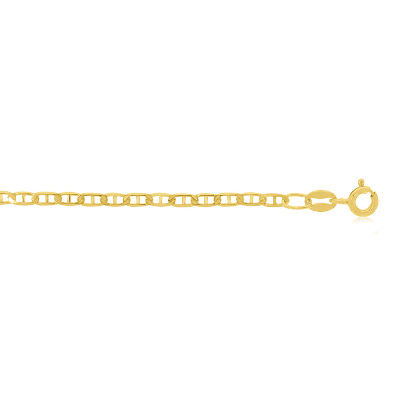 9ct Yellow 55cm Diamond Cut Bevelled Anchor Chain