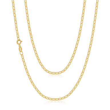 9ct Yellow 55cm Diamond Cut Bevelled Anchor Chain