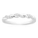 9ct White Gold Round Brilliant Cut with 0.09 CARAT tw of Diamonds Ring
