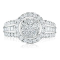 9ct White Gold Baguette & Round Brilliant Cut with 1 1/2 CARAT tw of Diamonds Ring