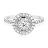 Halo 18ct White Gold Round Brilliant Cut with 0.70 Carat tw of Diamonds Ring