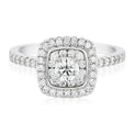 Halo 18ct White Gold Round Brilliant Cut with 0.70 Carat tw of Diamonds Ring