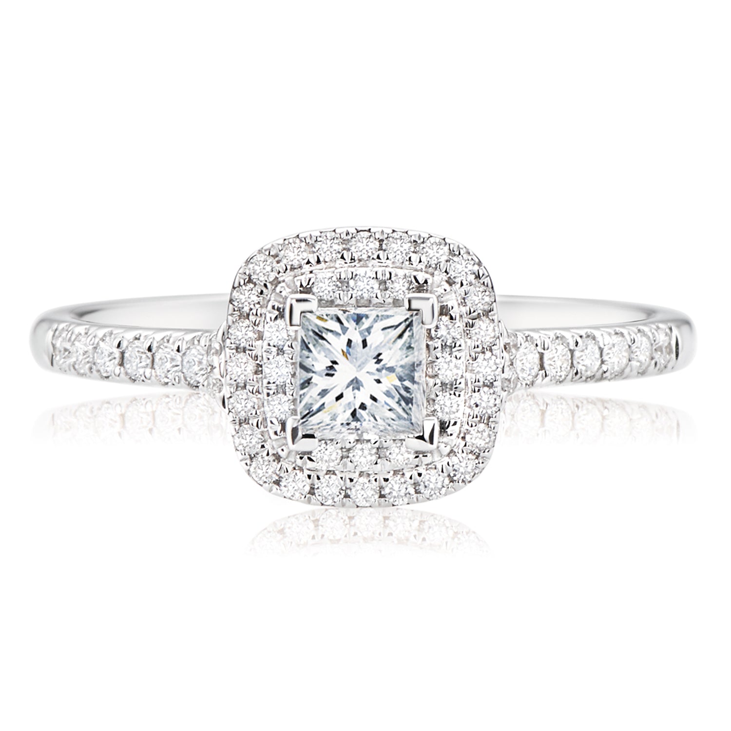 Forevermark 18ct White Gold Princess & Round Cut with 1/2 CARAT tw of Diamonds Ring