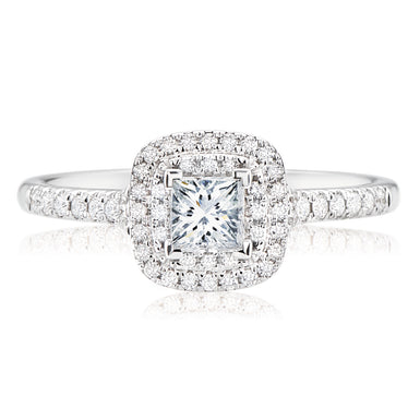 Forevermark 18ct White Gold Princess & Round Cut with 1/2 CARAT tw of Diamonds Ring