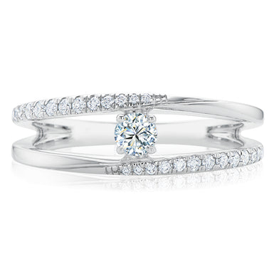 Forevermark 18ct White Gold Round Cut with 1/3 CARAT tw of Diamonds Ring