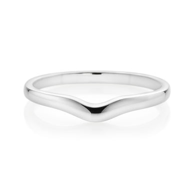 Forevermark 18ct White Gold Curved Wedding Band Ring