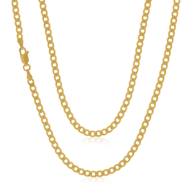 9ct Yellow Gold Diamond Cut Curb Chain