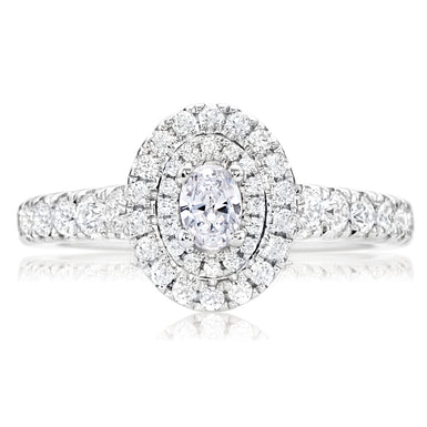 Vera Wang Love 18ct White Gold Oval & Round Cut with 1 Carat tw of Diamonds Ring