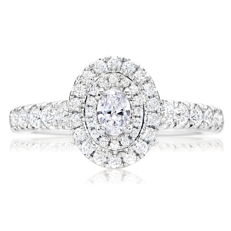 Vera Wang Love 18ct White Gold Oval & Round Cut with 1 Carat tw of Diamonds Ring