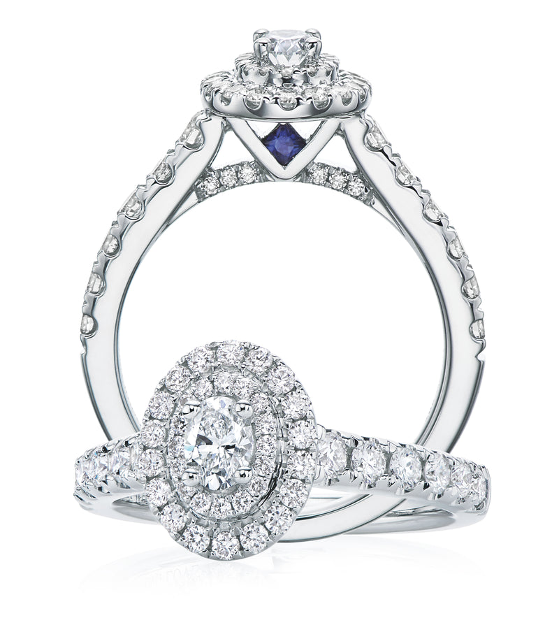 Vera Wang Love 18ct White Gold Oval & Round Cut with 1 Carat tw of Diamonds Ring