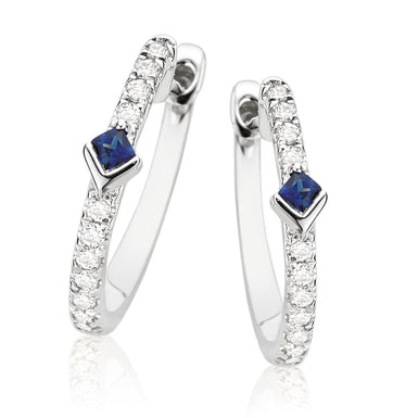 Vera Wang Love 14ct White Gold Princess & Round Cut with 0.15 CARAT tw of Diamonds Earrings