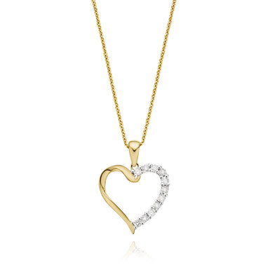 9ct Yellow Gold Round Brilliant Cut with 0.20 CARAT tw of Diamond Pendant