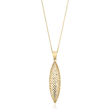 9ct Yellow Gold Round Brilliant Cut with 0.10 CARAT tw of Diamond Drop Pendant