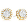 9ct Two Tone Gold Round Brilliant Cut with 1/4 CARAT tw of Diamonds Earrings