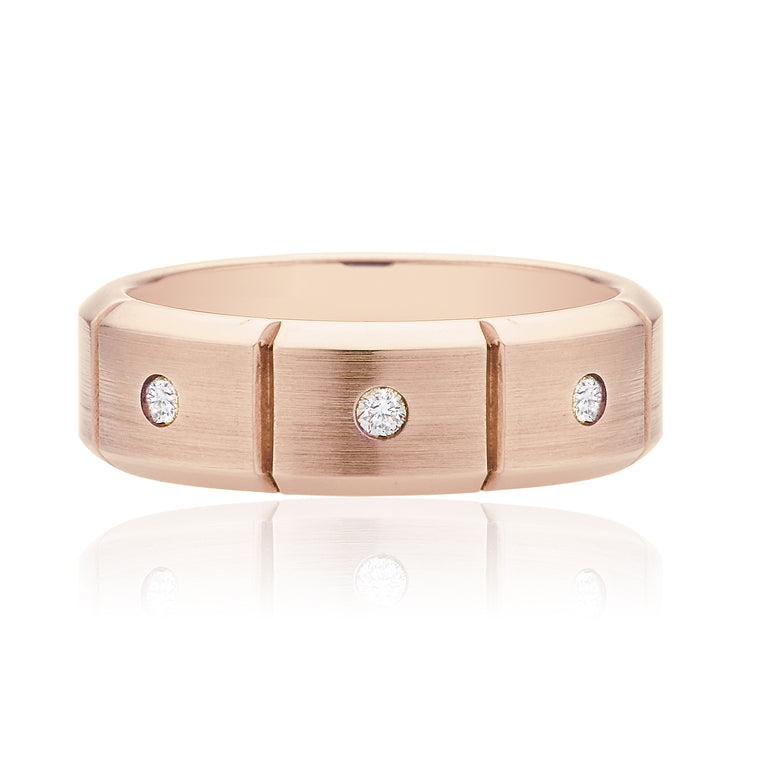 9ct Rose Gold Round Brilliant Cut with 0.10 CARAT tw of Diamonds Ring