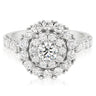 Halo 18ct White Gold Round Brilliant Cut with 1.85 CARAT tw of Diamonds Ring