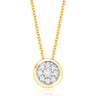 9ct Yellow Gold Round Brilliant Cut 0.12 CARAT tw of Diamonds Pendant