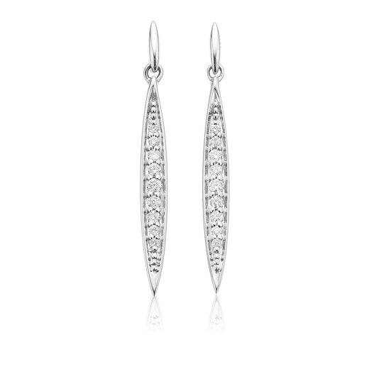 9ct White Gold Round Brilliant Cut with 0.10 CARAT tw of Diamonds Earrings