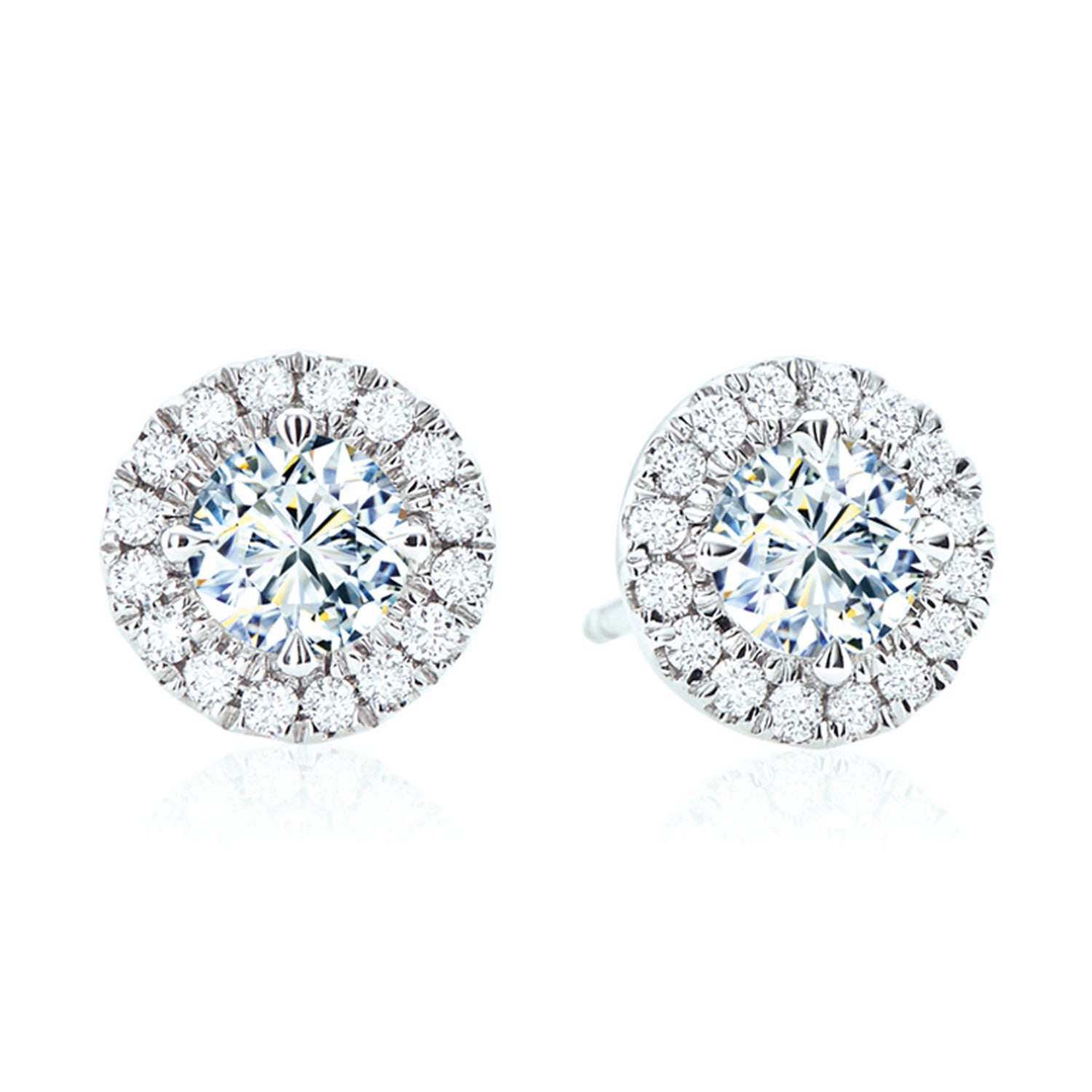 De Beers Forevermark Diamond Classic Three Prong Stud Earrings in 18K White  Gold, 1.4 ct. t.w. | Bloomingdale's