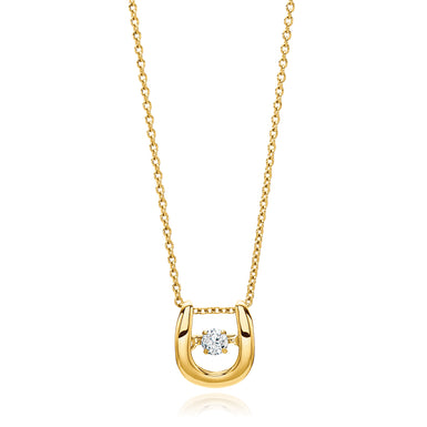 9ct Yellow Gold Round Brilliant Cut Diamond Set Necklace