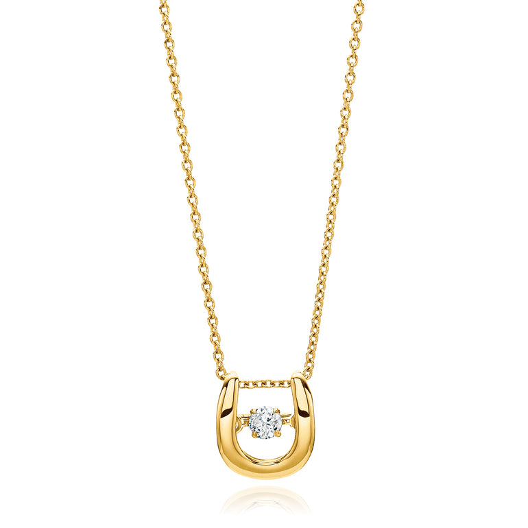 9ct Yellow Gold Round Brilliant Cut Diamond Set Necklace