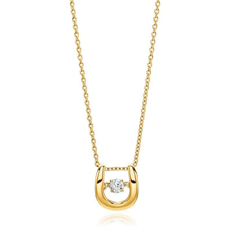 9ct Yellow Gold Round Brilliant Cut Diamond Set Necklace
