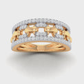 9ct Yellow Gold Round Brilliant Cut 0.33 carat tw Diamond Cuban Ring