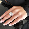 9ct White Gold Round Brillant & Baguette Cut with 1 CARAT tw of Diamonds Ring