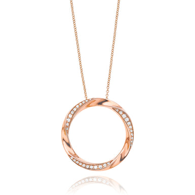 9ct Rose Gold Round Brilliant Cut with 0.15 CARAT tw of Diamond Pendant