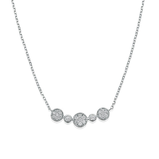 9ct White Gold Round Brilliant Cut with 0.10 CARAT tw of Diamonds Necklace