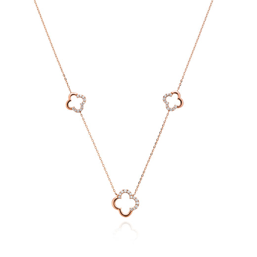 9ct Rose Gold Round Brilliant Cut with 1/4 CARAT tw of Diamonds Necklace