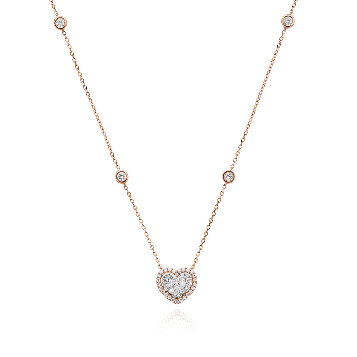 Rose and deals white gold necklace