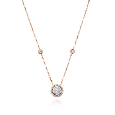 18ct Rose & White Gold Round Brilliant Cut with 1/3 CARAT tw of Diamonds Pendant