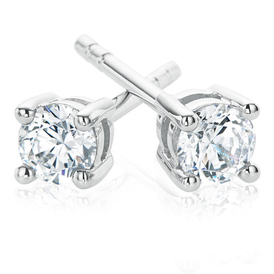 Promise 9ct White Gold Round Brilliant Cut with 1/4 CARAT tw of Diamonds Earrings