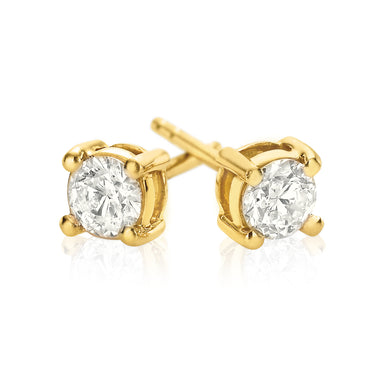Promise 18ct Yellow Gold Round Brilliant Cut with 1/2 CARAT of Diamonds Earrings