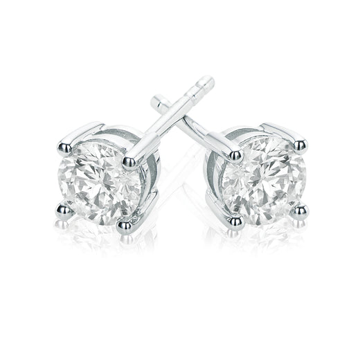 Promise 18ct White Gold Round Brilliant Cut with 3/4 CARAT of Diamonds Earrings