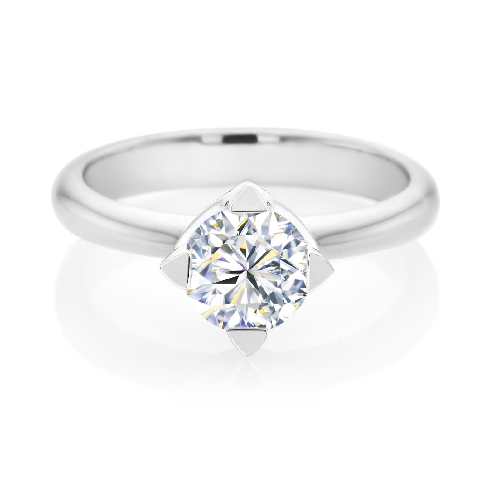 De Beers Forevermark Icon Setting Solitaire Round Diamond Engagement Ring  ER-1001-RD - Crocker's Jewelers