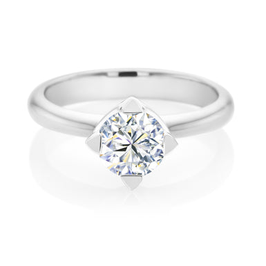 Forevermark 18ct White Gold Round Cut with 1 CARAT of Certified Diamond Ring