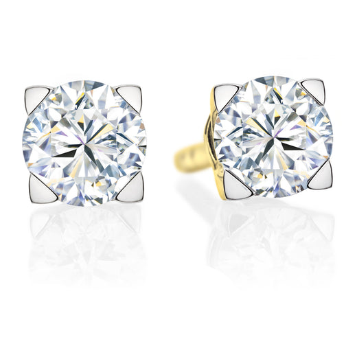 Forevermark 18ct Yellow Gold Round Cut with 1/2 CARAT tw of Diamonds Earrings