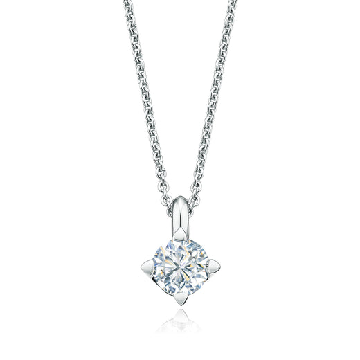 Forevermark 18ct White Gold Round Cut with 1/2 CARAT of Diamond Pendant