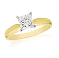 18ct Yellow & White Gold Princess Cut 1.00 Carat tw Diamond Ring