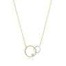 9ct Two Tone Gold Round Brilliant Cut Diamond Set Necklace