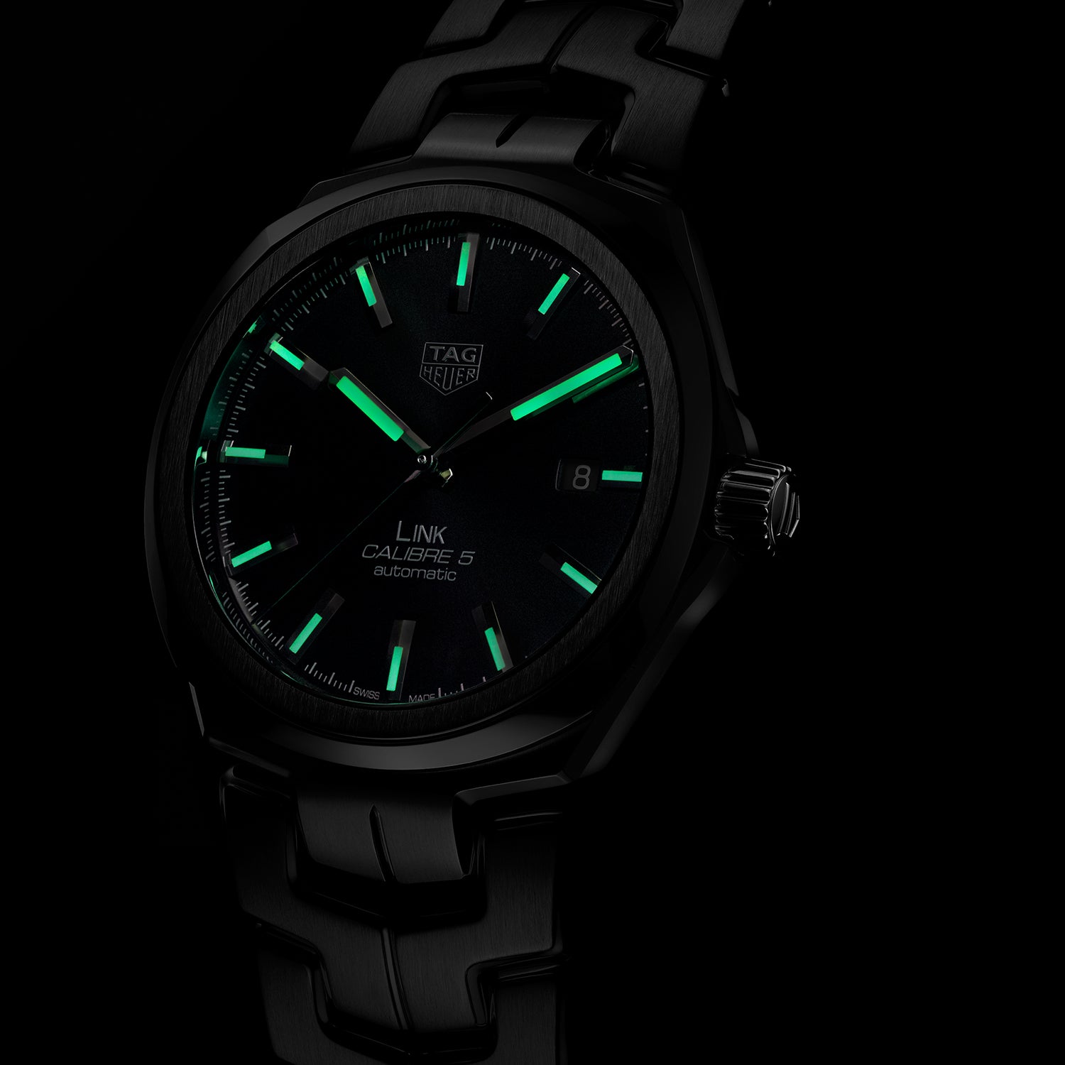 TAG Heuer LINK Chronograph ブラック Tag Heuer Link watch with Black Diamond Dial. WT1115