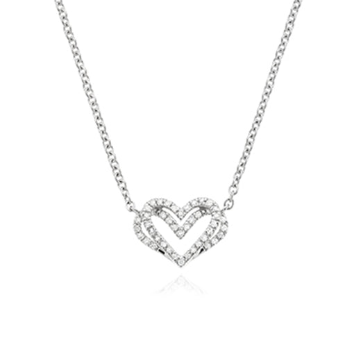 Vera Wang Love Sterling Silver Round Cut with 0.10 Carat tw of Diamonds Necklace