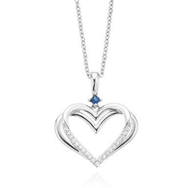 Vera Wang Love Sterling Silver Round Cut with 0.10 Carat tw of Diamonds Necklace