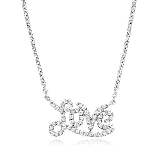 Vera Wang Love Sterling Silver Round Cut with 0.15 Carat tw of Diamonds Necklace