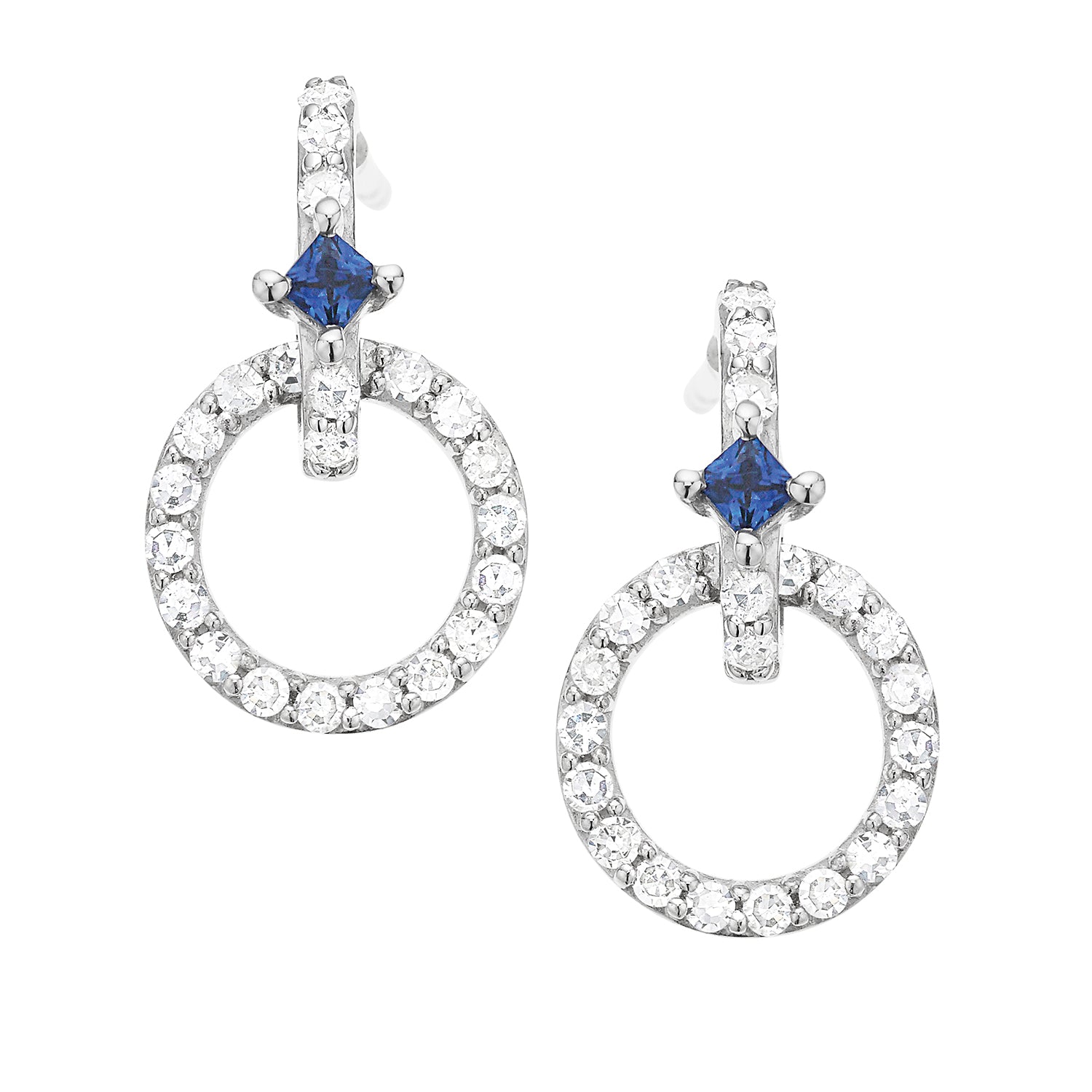 Vera Wang Love Sterling Silver Round Brilliant Cut with 1/3 CARAT tw of Diamonds Earrings