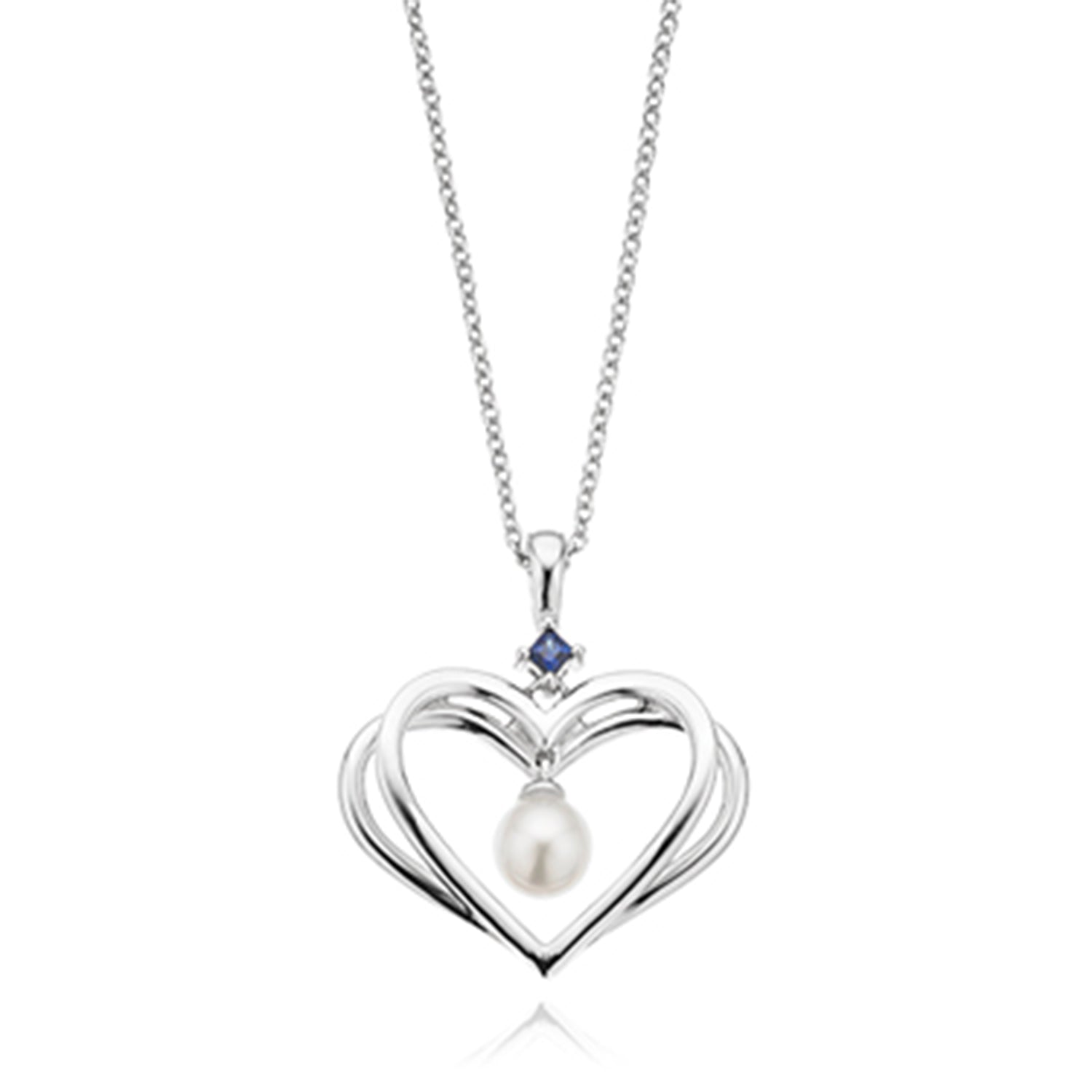 Vera Wang Love Sterling Silver Fresh Water Pearl & Sapphire Necklace ...